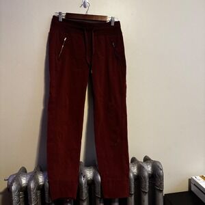 Athleta Women's Red Rust Cargo Jogger Pants Zippers Drawstring Size Medium